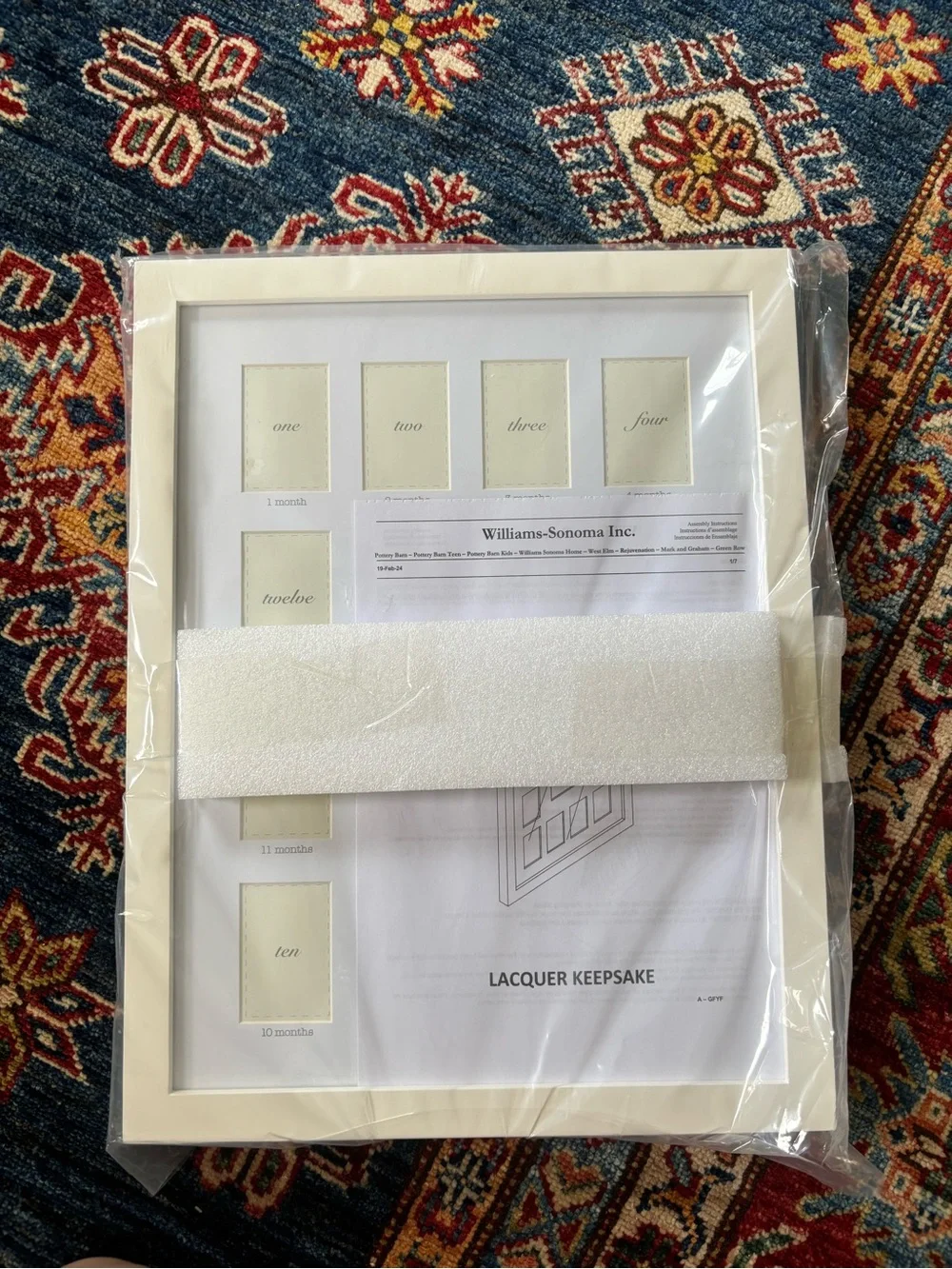 Pottery Barn Cream Lacquer Multi-Opening Keepsake Frame